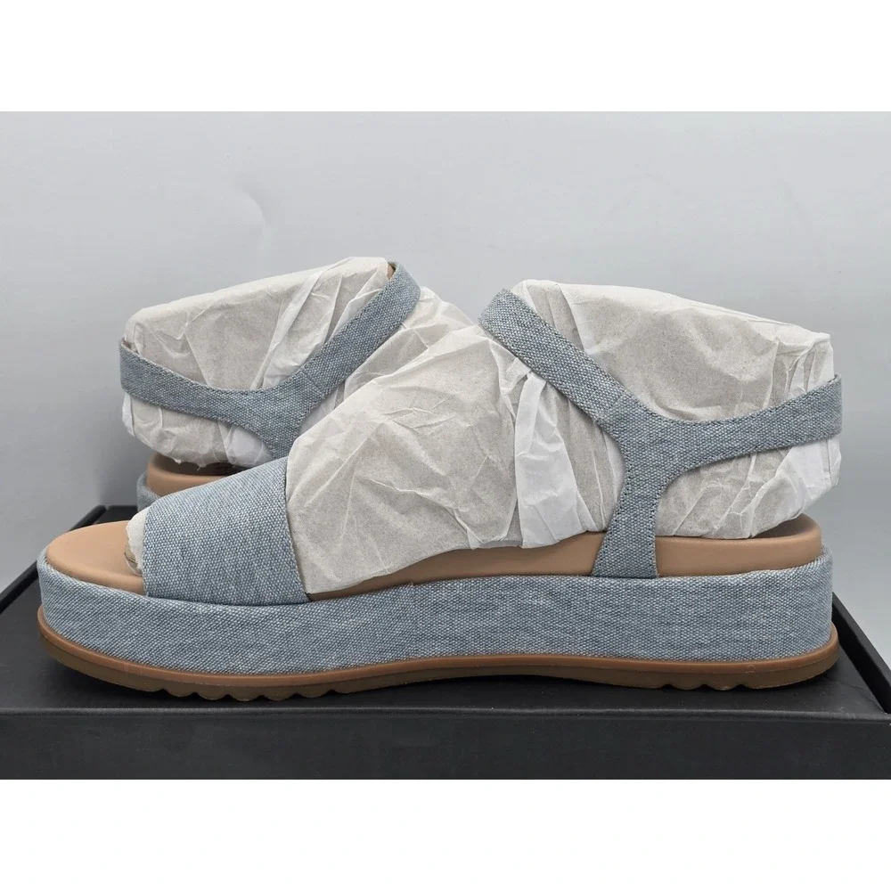 Naturalizer Women's Zane Light Denim Fabric‎ Platform Sandals Sz 9.5 M - NEW